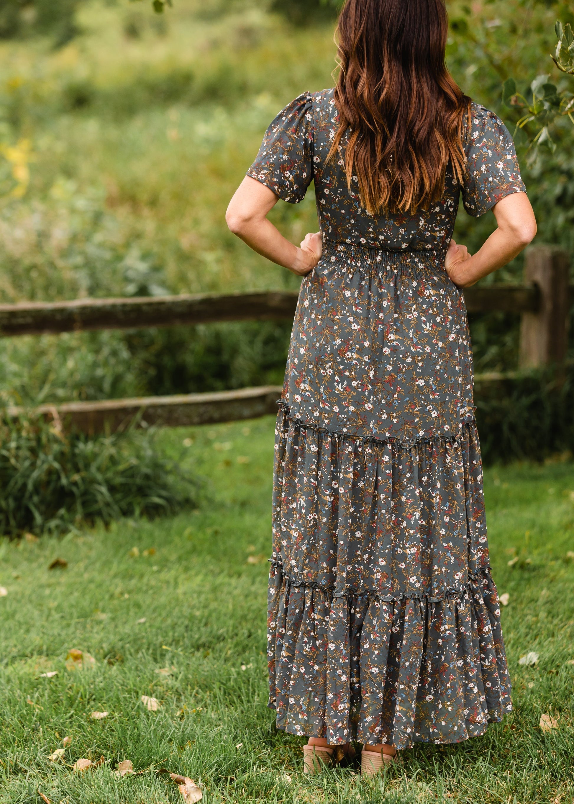 Eden Sage Floral Ruffle Sleeve Maxi Dress - FINAL SALE Dresses