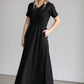 Ella Cinched Waist Maxi Dress Dresses Black / XS