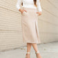 Ella Corduroy Kick Pleat Midi Skirt Skirts