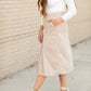 Ella Corduroy Kick Pleat Midi Skirt Skirts