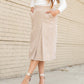 Ella Corduroy Kick Pleat Midi Skirt Skirts