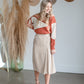 Ella Corduroy Kick Pleat Midi Skirt Skirts Inherit