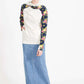 Women's modest long denim skirt with a slit in the back 