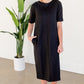 Elly Black Zipper Back Midi Dress - FINAL SALE Dresses