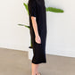 Elly Black Zipper Back Midi Dress - FINAL SALE Dresses