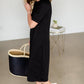 Elly Black Zipper Back Midi Dress - FINAL SALE Dresses