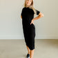 Elly Black Zipper Back Midi Dress - FINAL SALE Dresses