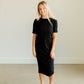Elly Black Zipper Back Midi Dress - FINAL SALE Dresses