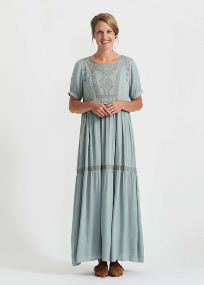 Embroidered Maxi Dress Dresses