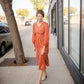Embroidered Overlay Lace Trim Tiered V-Neck Maxi Dress Dresses Inherit