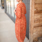 Embroidered Overlay Lace Trim Tiered V-Neck Maxi Dress Dresses Inherit