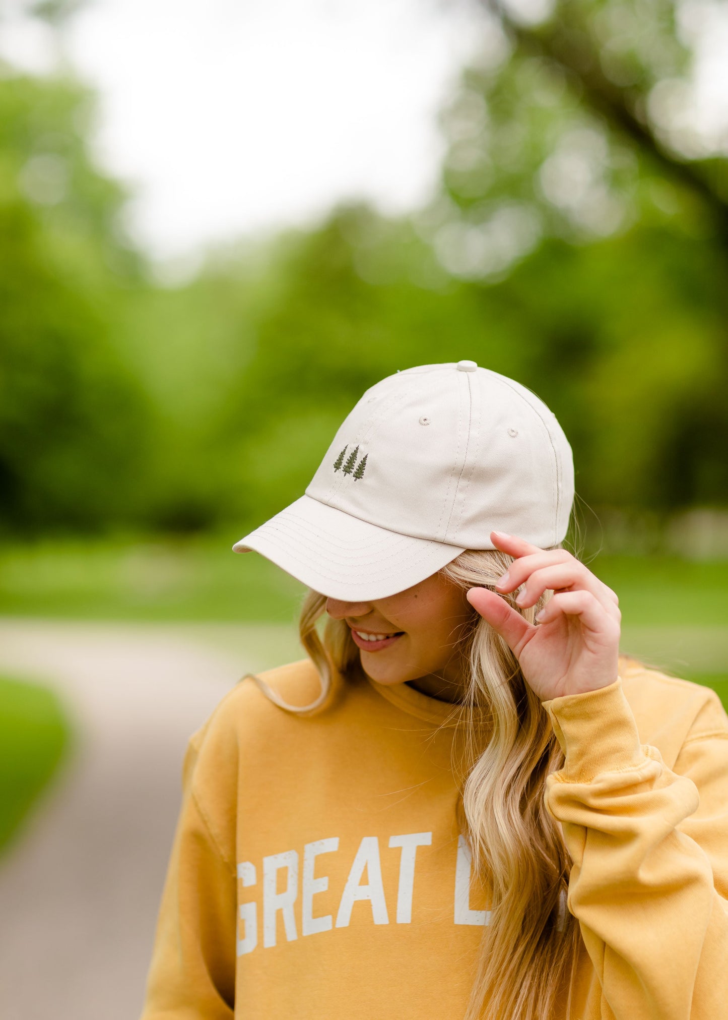 Embroidered Pine Tree Ballcap Hat Accessories