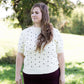 Embroidered Polka Dot Sweater Top - FINAL SALE Tops