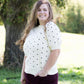 Embroidered Polka Dot Sweater Top - FINAL SALE Tops