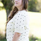 Embroidered Polka Dot Sweater Top - FINAL SALE Tops