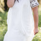 oatmeal colored flowy embroidered midi dress