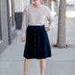 Emerald Corduroy Button Midi Skirt Skirts Mikarose