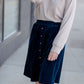 Emerald Corduroy Button Midi Skirt Skirts Mikarose