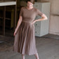 Emersyn Tan Pleated Midi Dress Dresses Inherit - SOP