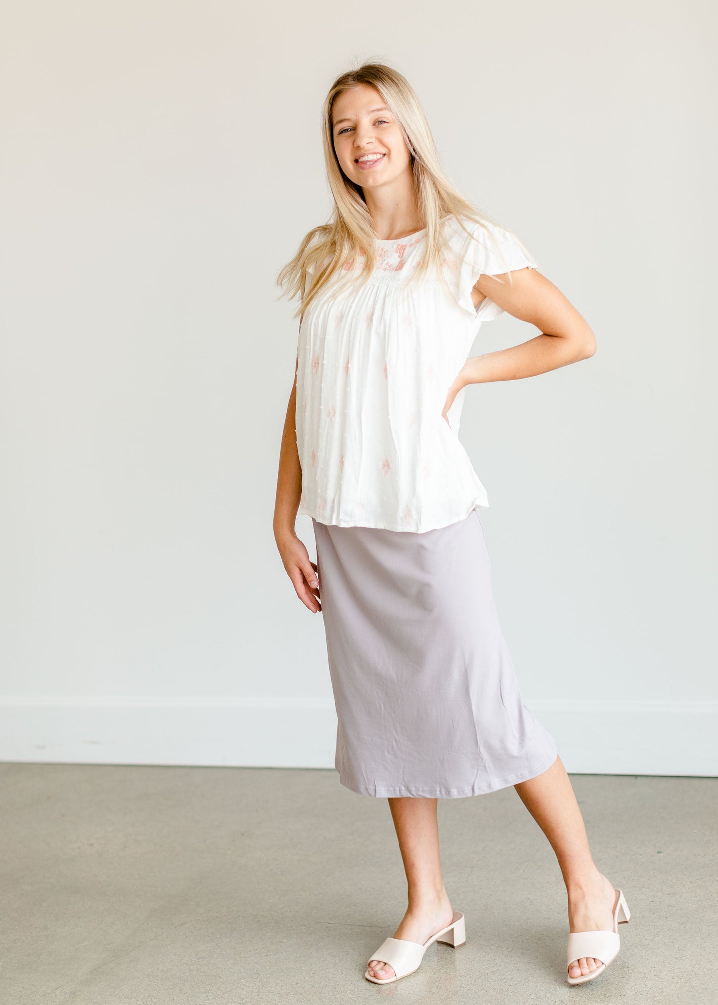 Emily Gray Knit Midi Skirt - FINAL SALE Skirts