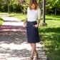 Emma Paper Bag Tie Midi Denim Jean Skirt - FINAL SALE
