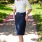 Emma Paper Bag Tie Midi Denim Jean Skirt - FINAL SALE Skirts