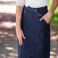 Emma Paper Bag Tie Midi Denim Jean Skirt - FINAL SALE Skirts