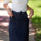 Emma Paper Bag Tie Midi Denim Jean Skirt - FINAL SALE Skirts