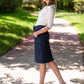 Emma Paper Bag Tie Midi Denim Jean Skirt - FINAL SALE Skirts