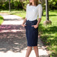 Emma Paper Bag Tie Midi Denim Jean Skirt - FINAL SALE Skirts