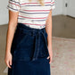 Emma Paper Bag Tie Midi Denim Jean Skirt - FINAL SALE Skirts