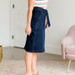 Emma Paper Bag Tie Midi Denim Jean Skirt - FINAL SALE Skirts