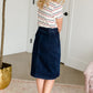 Emma Paper Bag Tie Midi Denim Jean Skirt - FINAL SALE Skirts