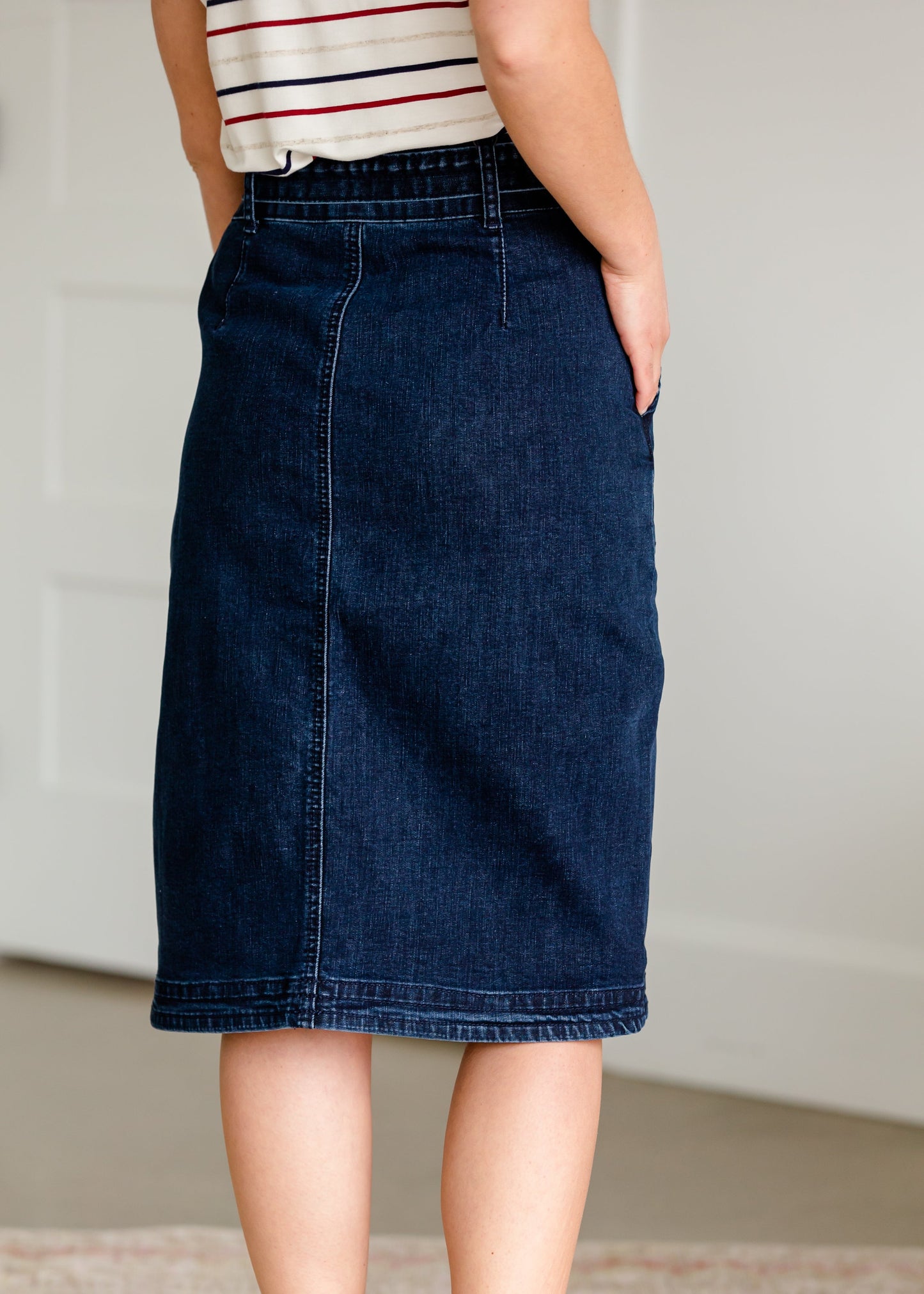 Emma Paper Bag Tie Midi Denim Jean Skirt - FINAL SALE Skirts