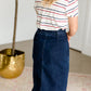 Emma Paper Bag Tie Midi Denim Jean Skirt - FINAL SALE Skirts