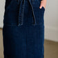 Emma Paper Bag Tie Midi Denim Jean Skirt - FINAL SALE Skirts