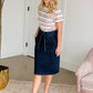 Emma Paper Bag Tie Midi Denim Jean Skirt - FINAL SALE Skirts