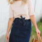 Emma Paper Bag Tie Midi Denim Jean Skirt - FINAL SALE Skirts