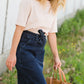 Emma Paper Bag Tie Midi Denim Jean Skirt - FINAL SALE Skirts