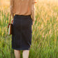 Emma Paper Bag Tie Midi Denim Jean Skirt - FINAL SALE Skirts