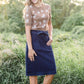 Emma Paper Bag Tie Midi Denim Jean Skirt - FINAL SALE Skirts