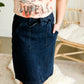 Emma Paper Bag Tie Midi Denim Jean Skirt - FINAL SALE Skirts
