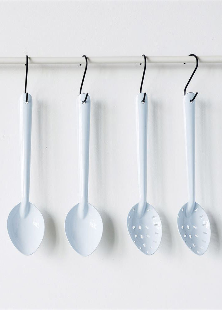 white enamel kitchen spoon