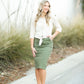 Erica Cotton Twill Midi Skirt Skirts