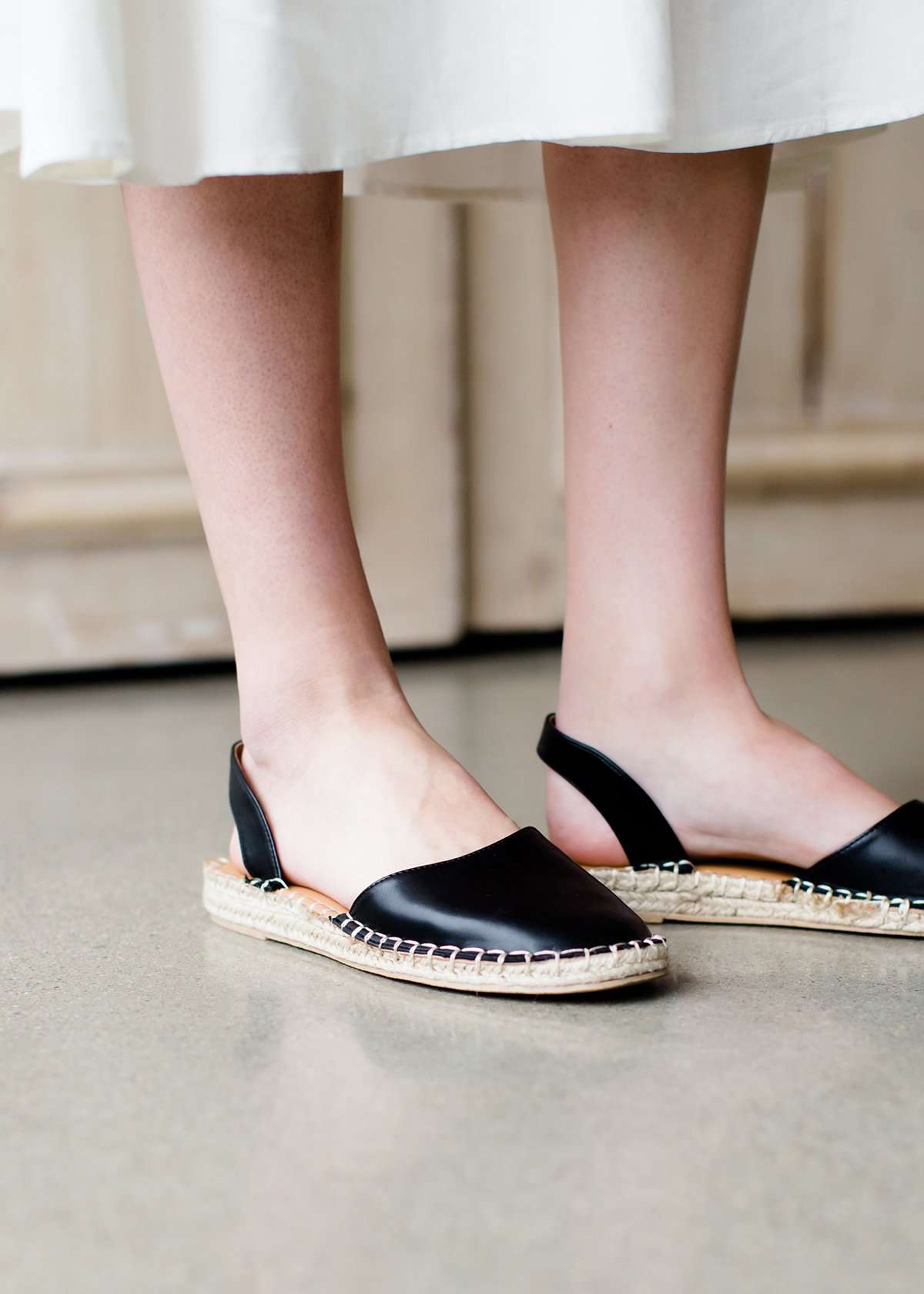 black espadrille strapped heel