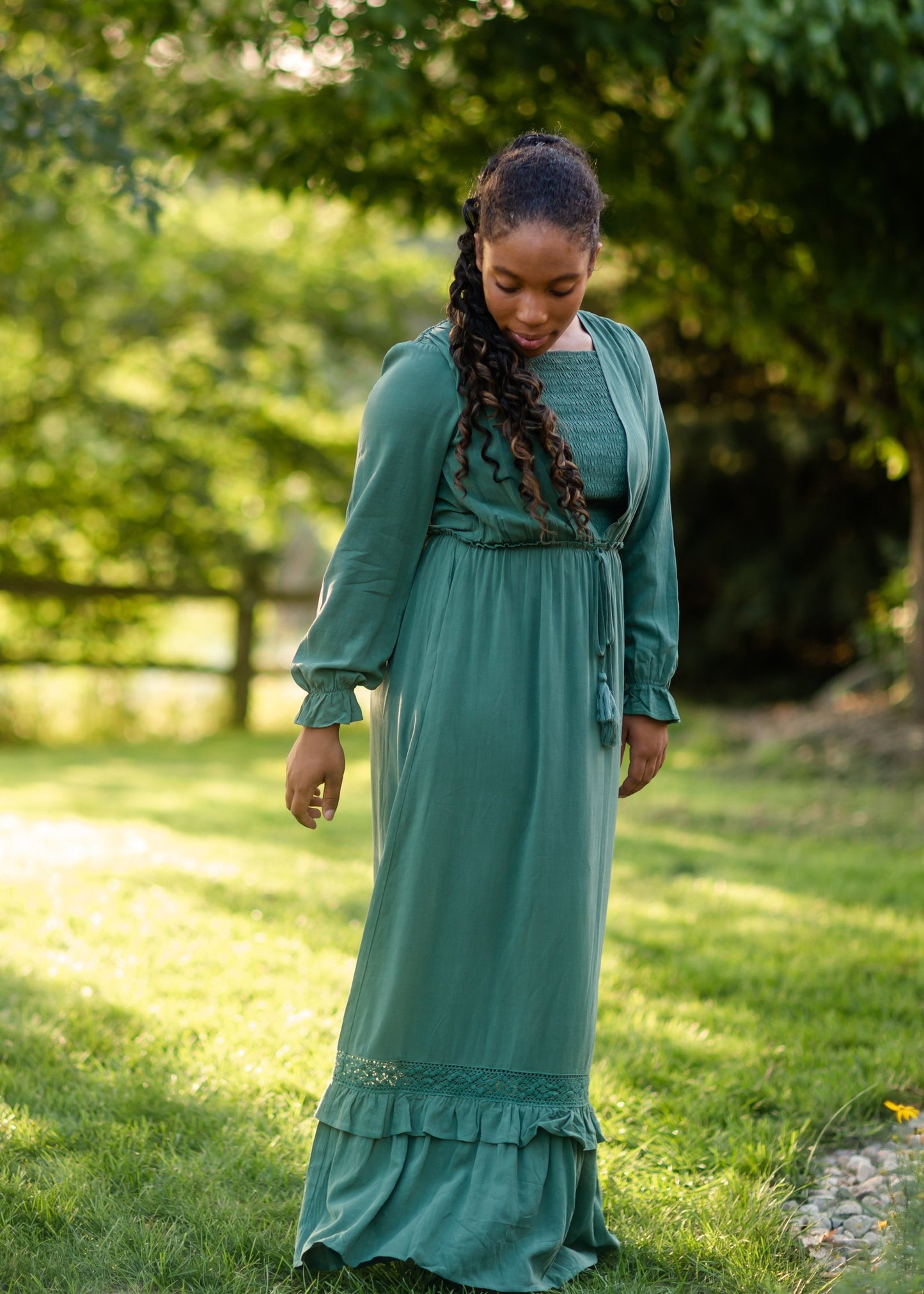 Eve Long Sleeve Smocked Maxi Dress Dresses Inherit