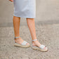 snake texture blue platform wedge heels
