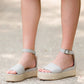 snake texture blue platform wedge heels