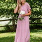 Eyelet Lace Crepe Maxi Dress - FINAL SALE Dresses Pink / S