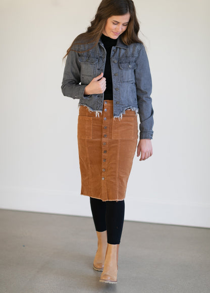 Farrah Rust Corduroy Skirt - FINAL SALE Skirts